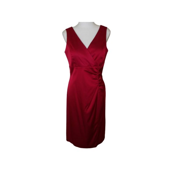 Donna Ricco New York Maroon Satin Party Dress / Size 10 - Picture 4 of 16